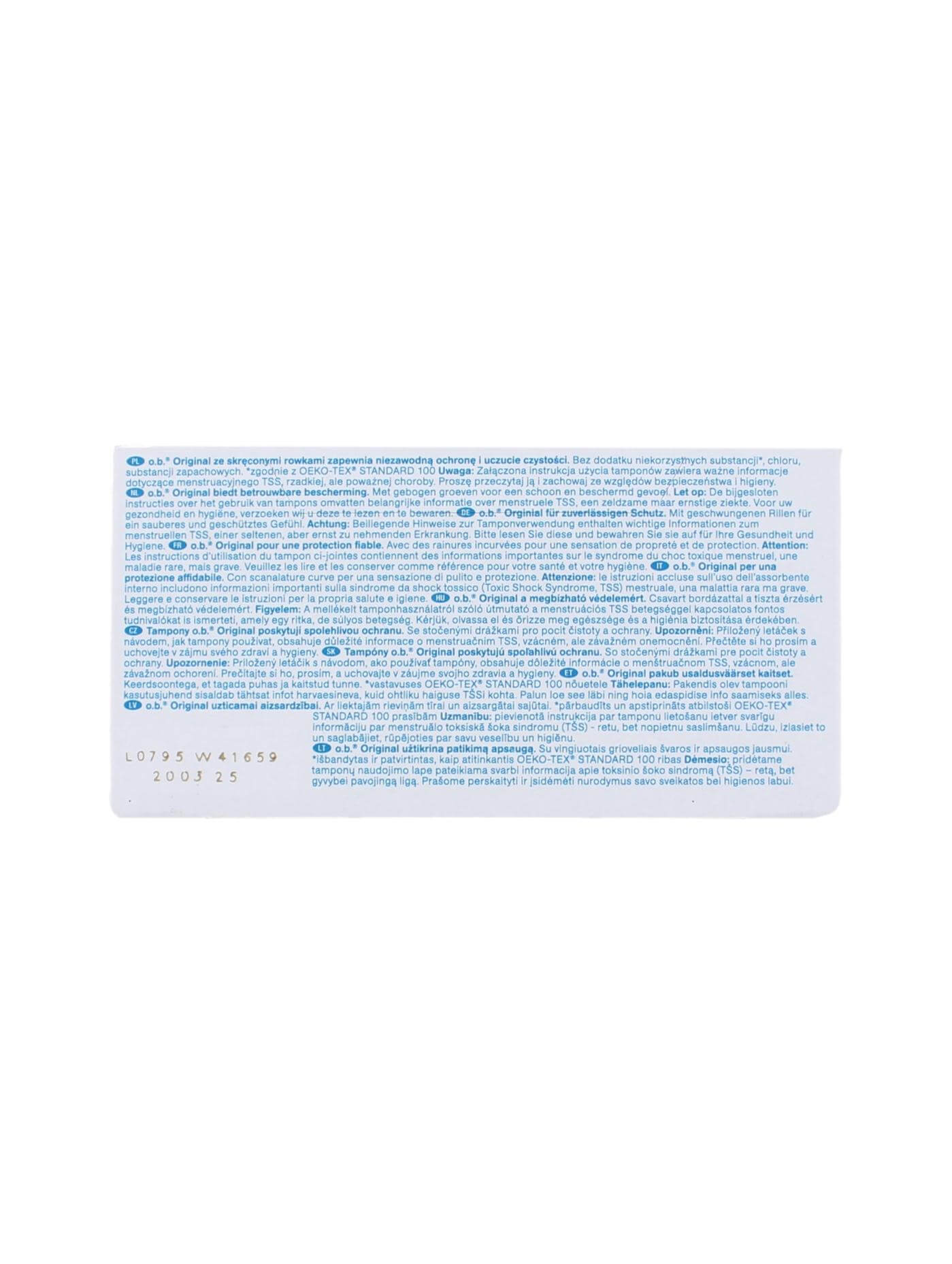 Ob Tampons Original Normal, 16 Stuks, foto 2 van 2