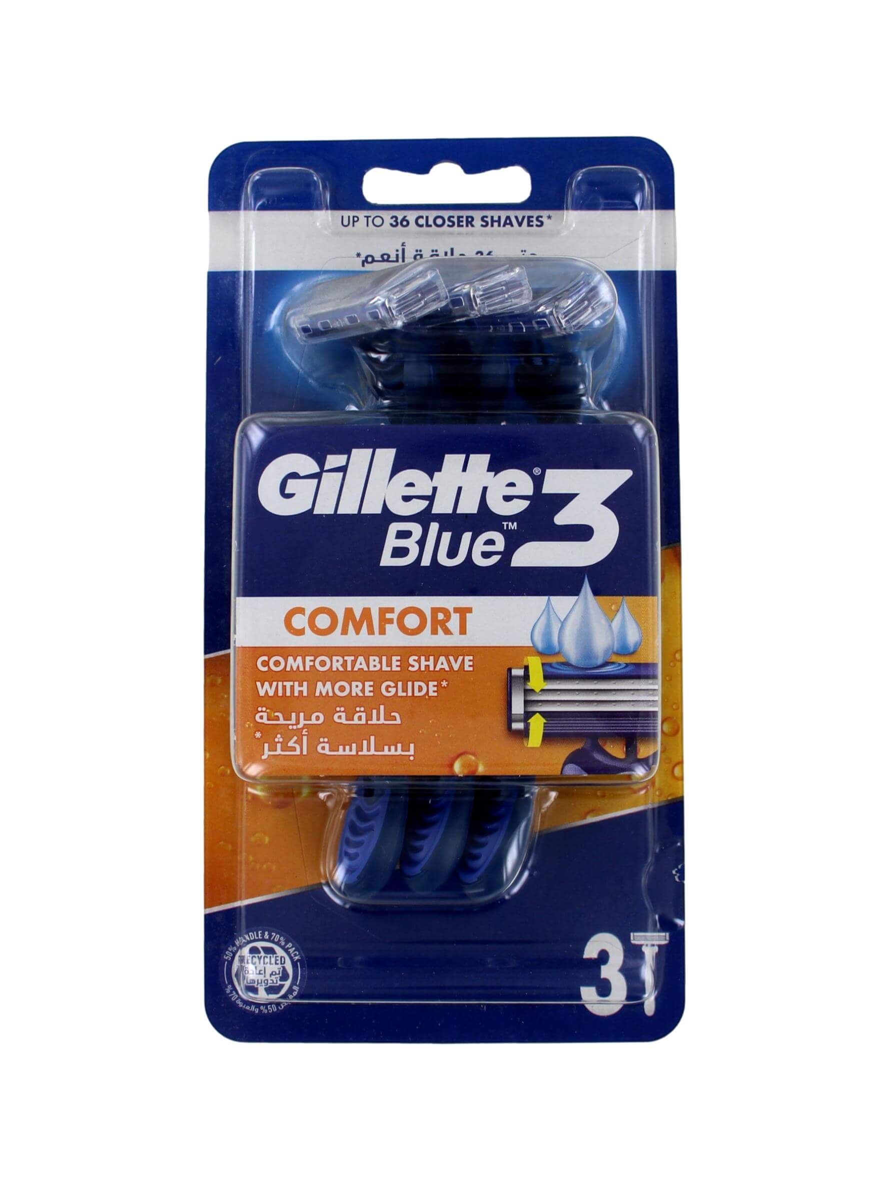Gillette Wegwerpscheermesjes Blue 3 Comfort, 3 Stuks