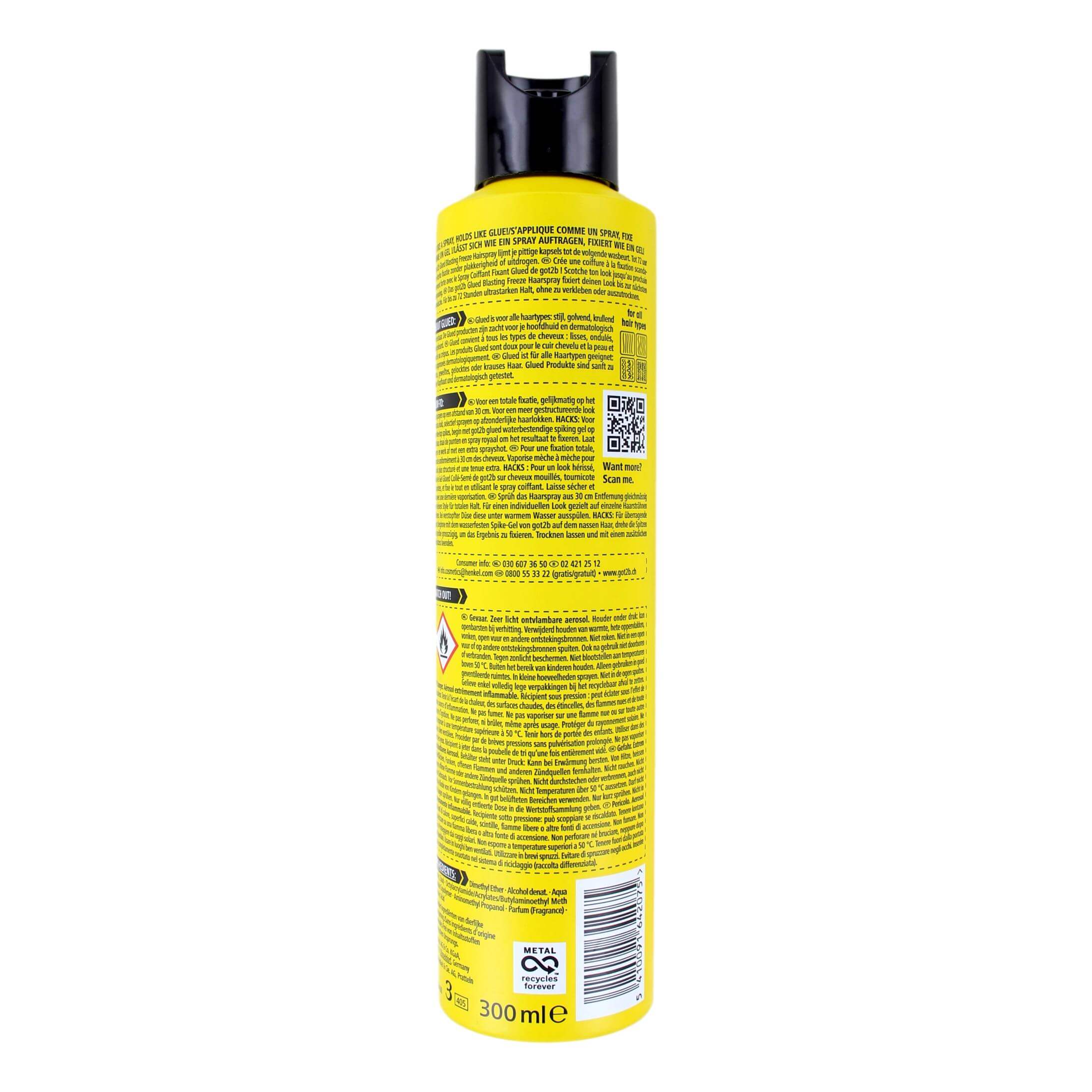 Got2b Haarlak Bikkelhard Glued Blasting Freeze, 300 ml, foto 2 van 2