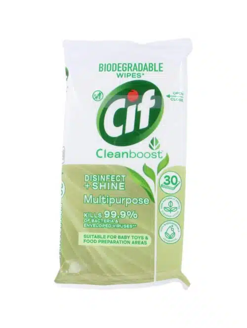 Cif Reinigingsdoekjes Biodegradable Multipurpose Disinfect + Shine, 30 Stuks