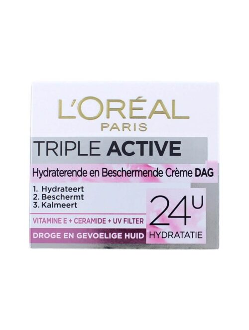L'Oreal Dagcreme Triple Active Droge & Gevoelige Huid, 50 ml