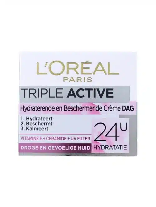 L'Oreal Dagcreme Triple Active Droge & Gevoelige Huid, 50 ml