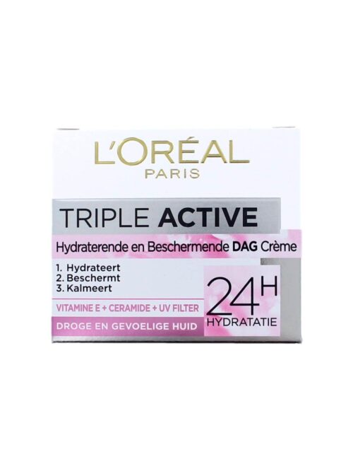 L'Oreal Dagcreme Triple Active Droge & Gevoelige Huid, 50 ml