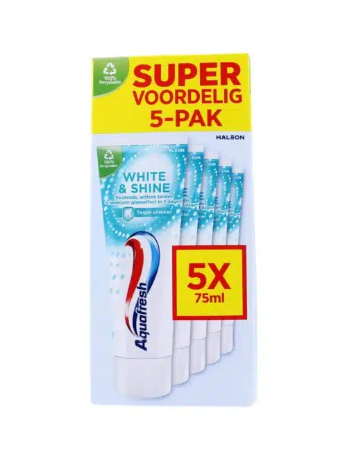 Aquafresh Tandpasta White & Shine, 5x75 ml