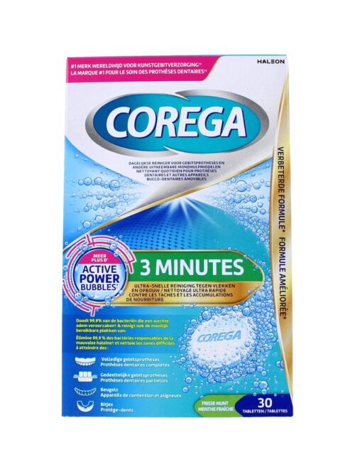 Corega Reinigingstabletten 3-Minute 30 Stuks