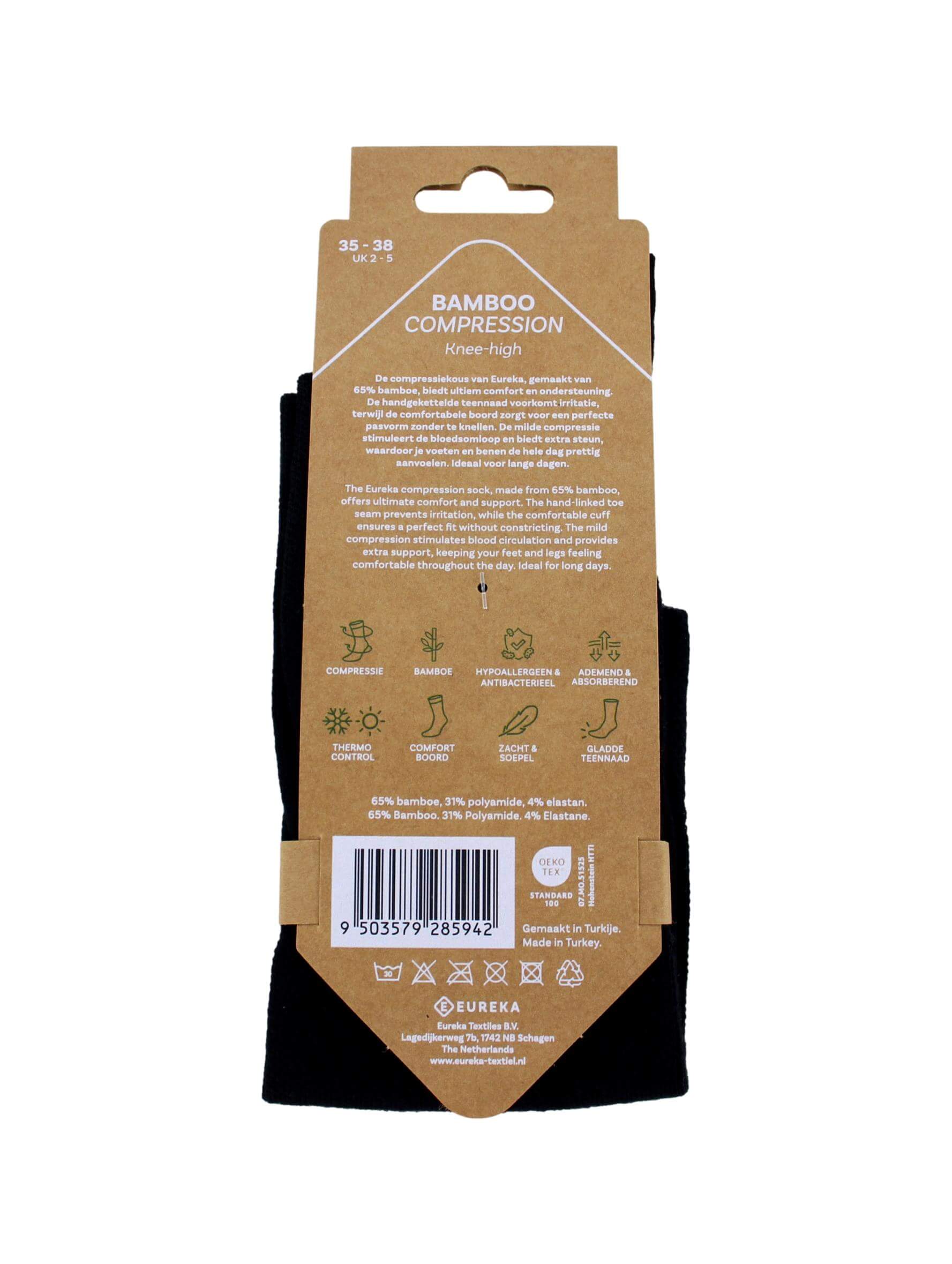 Bamboo Compressiesok Zwart, foto 2 van 2