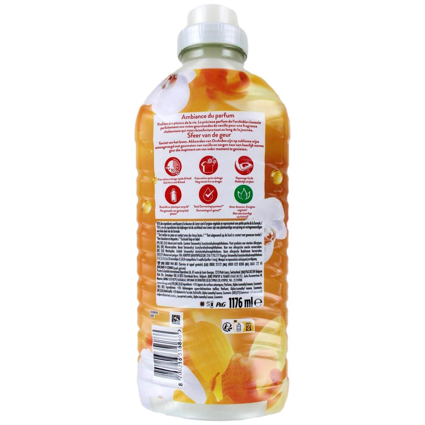 Lenor Wasverzachter Amber & Orchidee 56 Wasbeurten, 1176 ml, foto 2 van 2