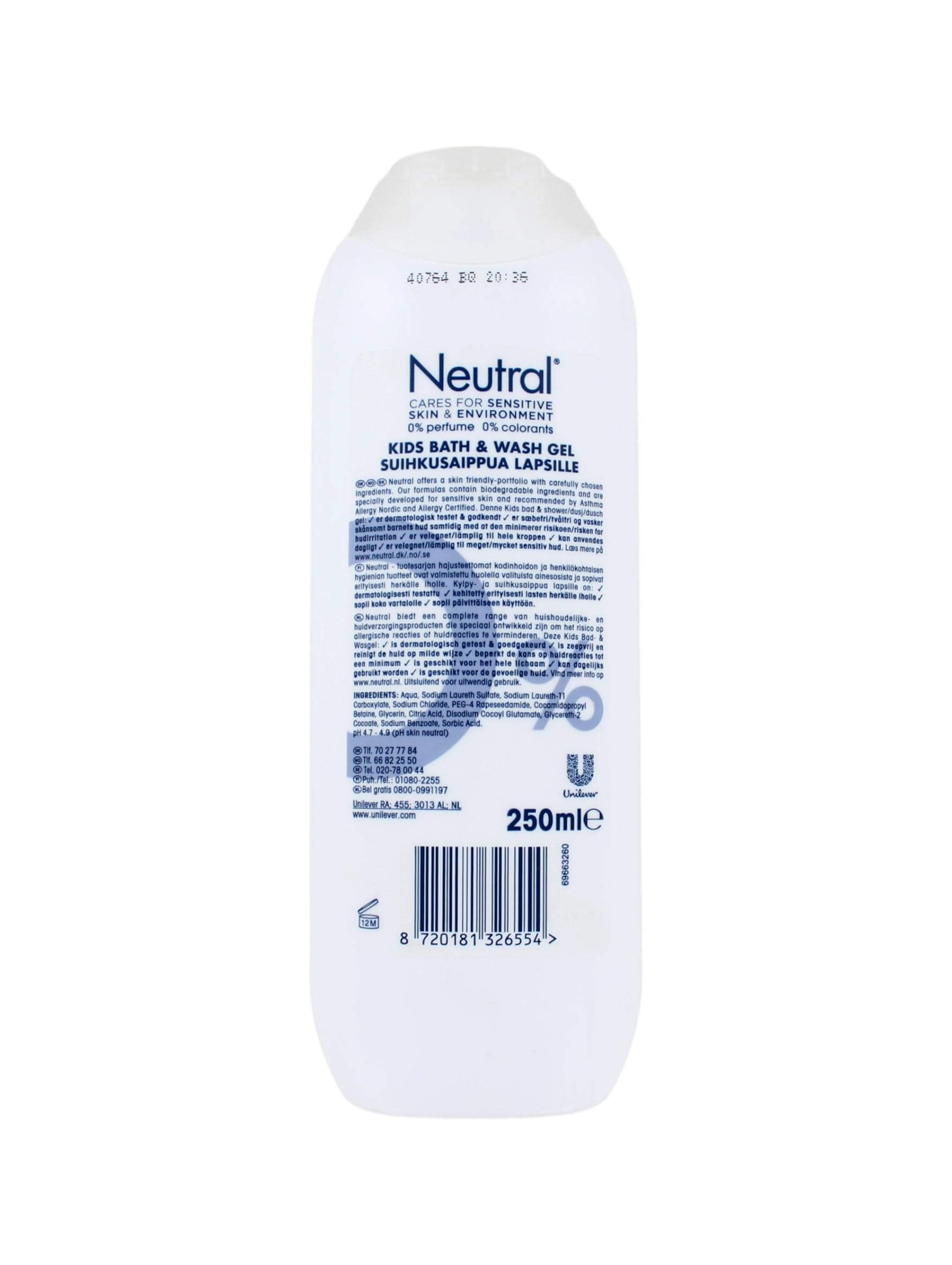 Neutral Kids Bad & Douchegel 0%, 250 ml, foto 2 van 2