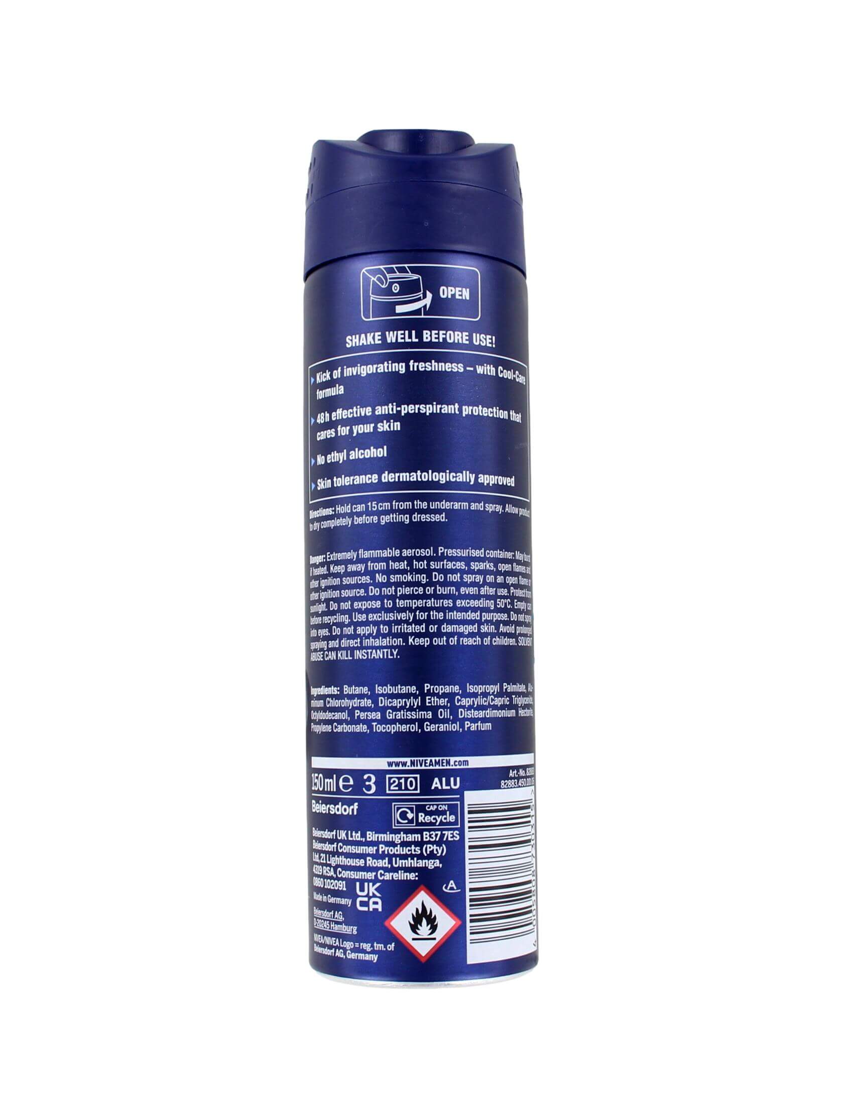 Nivea Men Deodorant Spray Cool Kick, 150 ml, foto 2 van 2