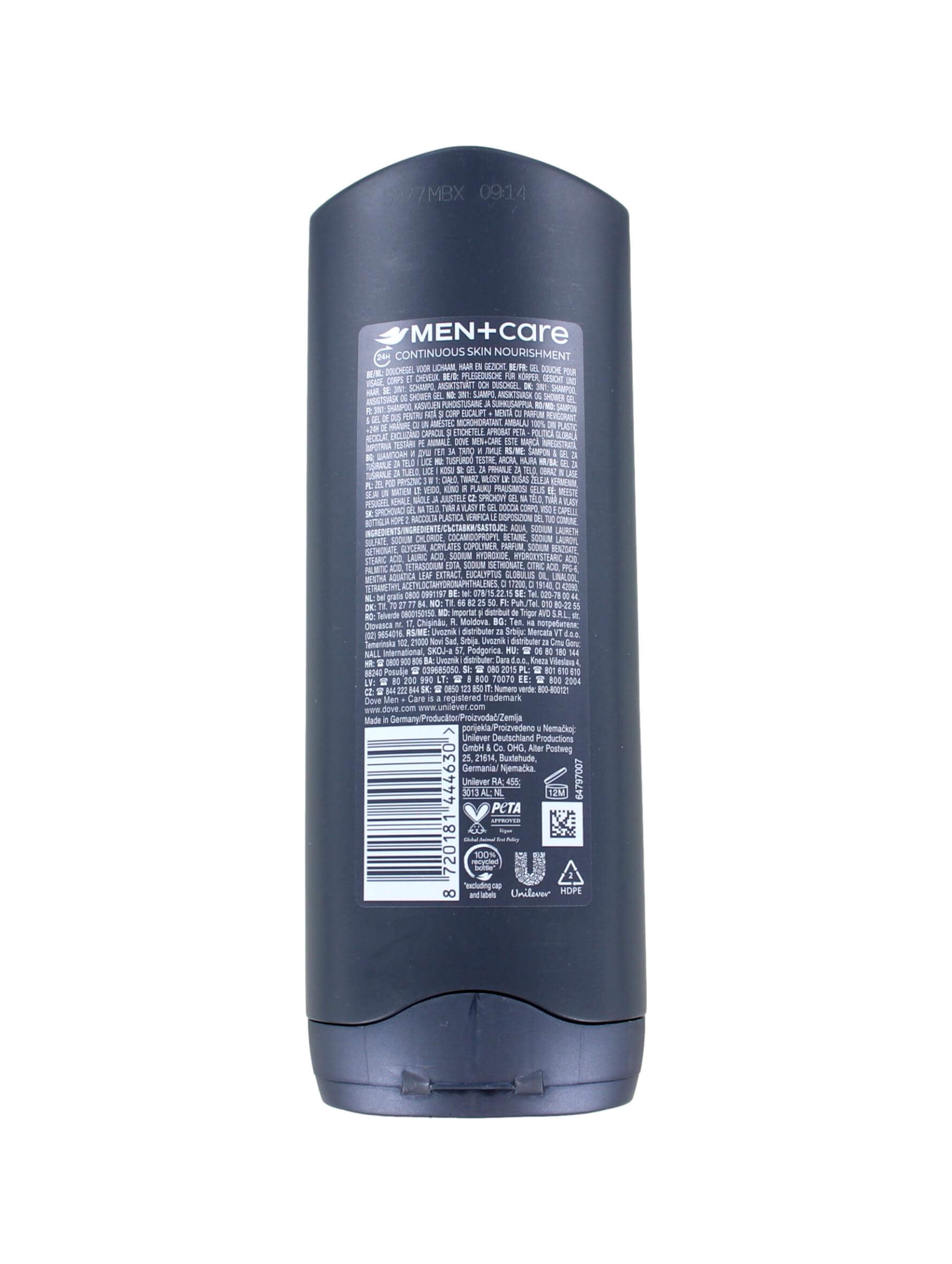 Dove Men+Care Douchegel Eucalyptus + Mint, 250 ml, foto 2 van 2
