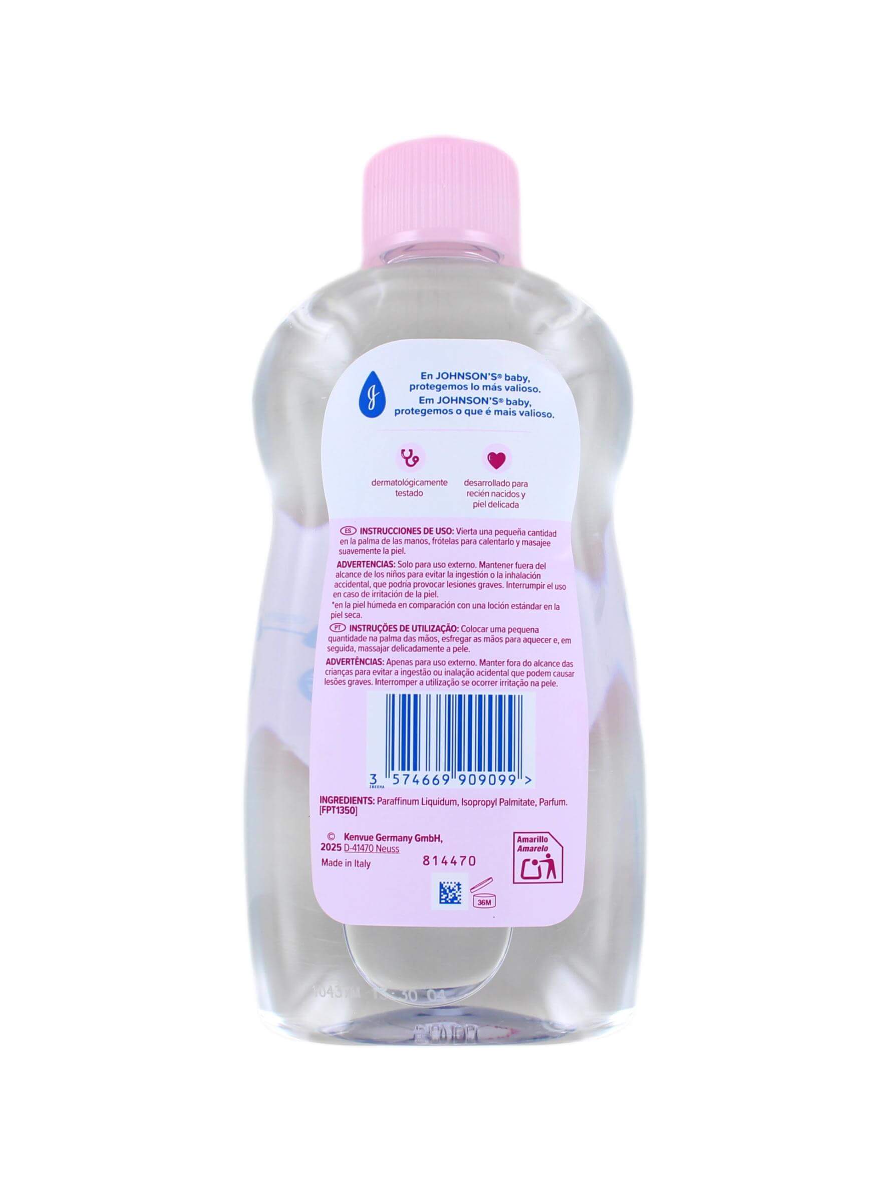 Johnson’s Baby Olie Roze, 500 ml, foto 2 van 2