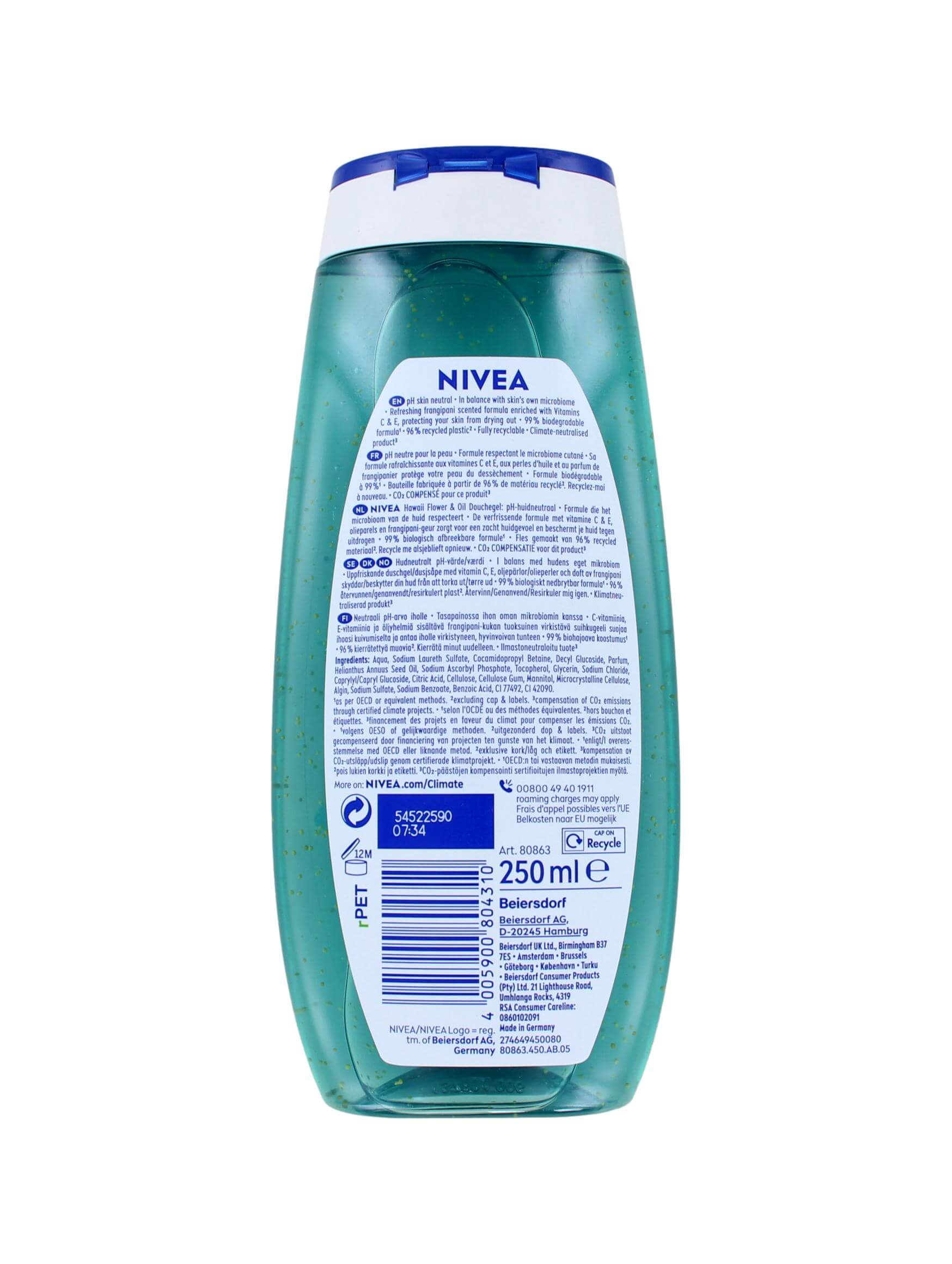 Nivea Douchegel Hawaii Flower & Oil, 250 ml, foto 2 van 2