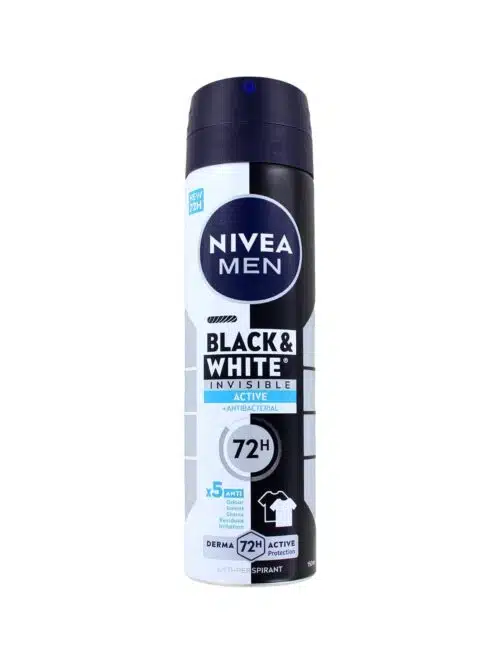 Nivea Men Deodorant Spray Invisible Black & White Active, 150 ml