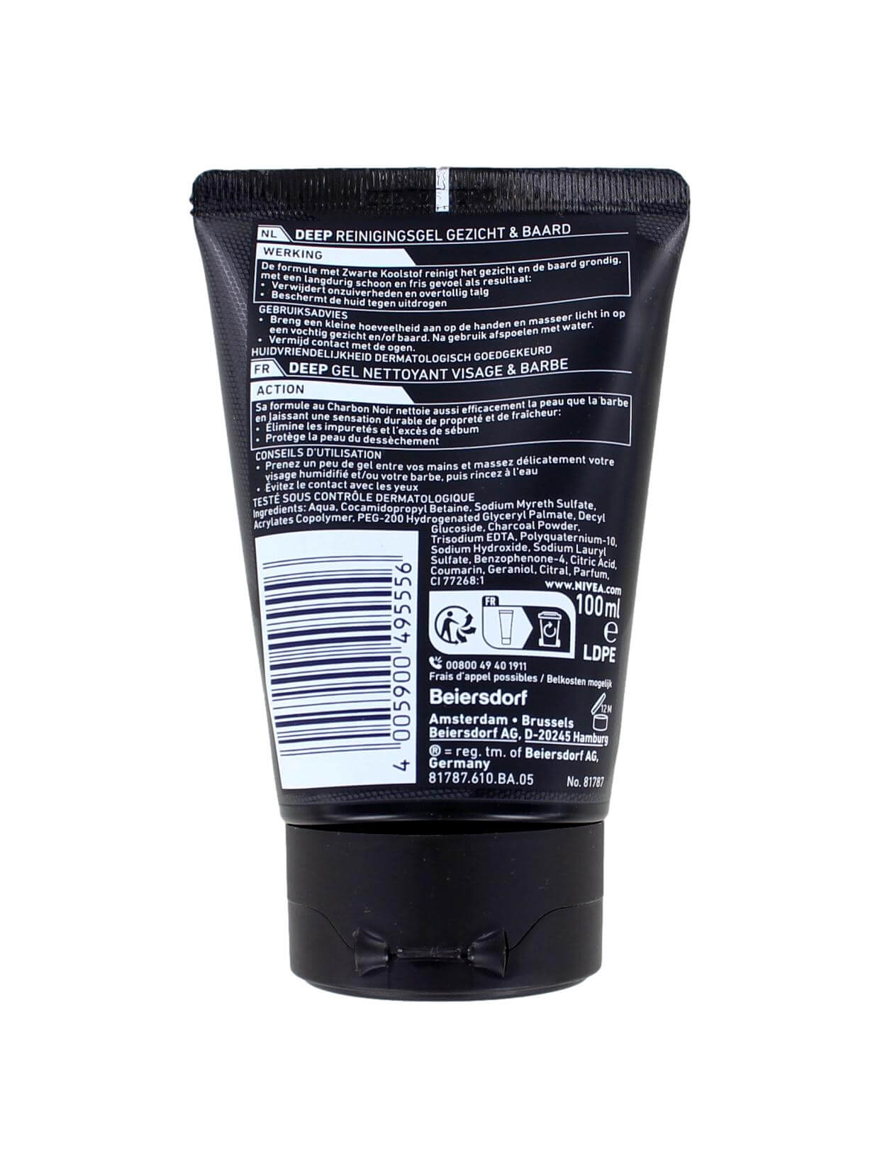 Nivea Men Face & Beard Wash Deep, 100 ml, foto 2 van 2