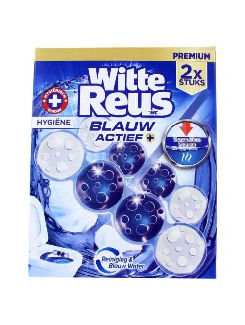 Witte Reus Flush Blauw Actief+ Hygiene, 2x50 Gram
