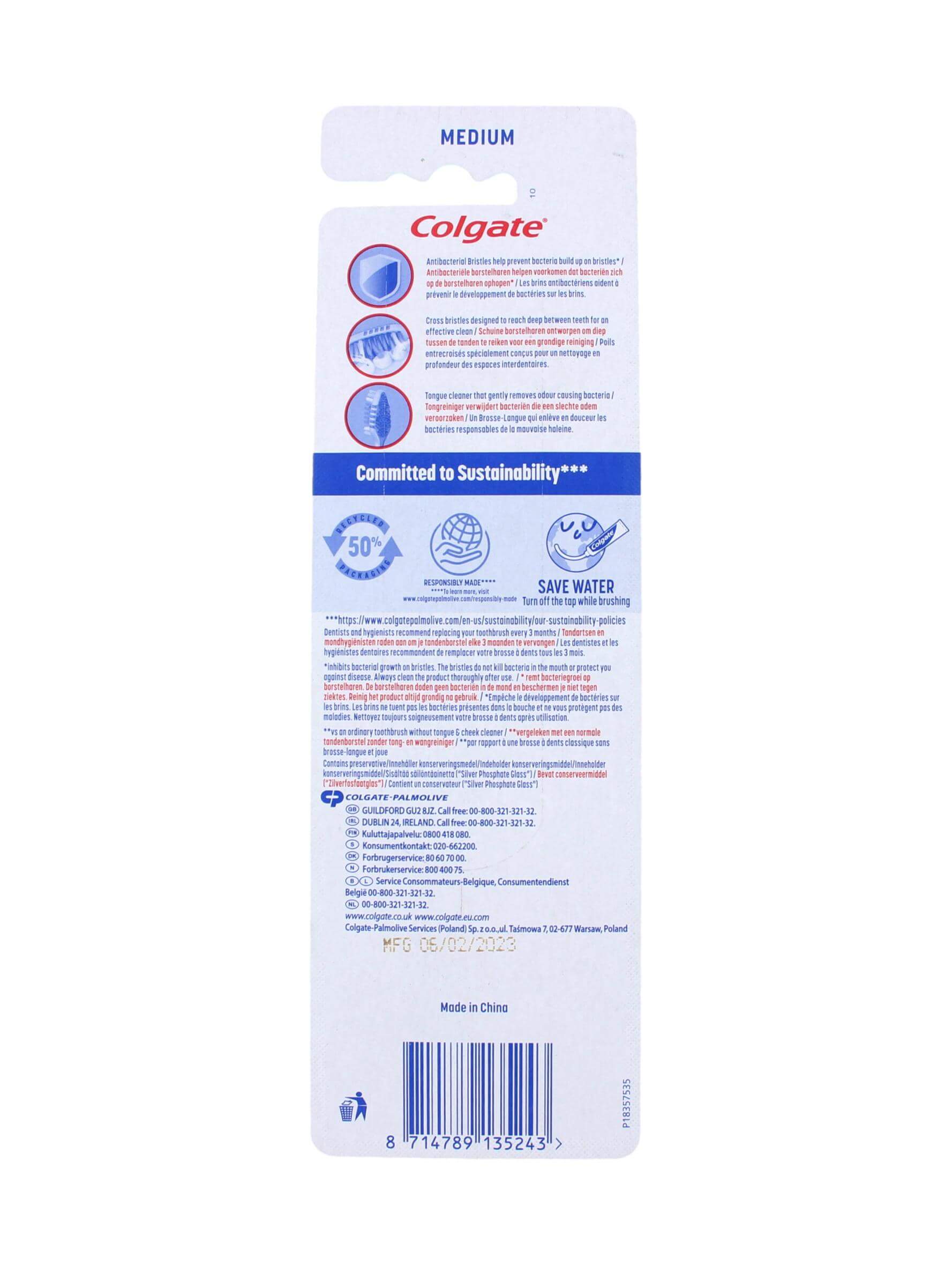 Colgate Tandenborstel Zig Zag Medium, 3 Stuks, foto 2 van 2