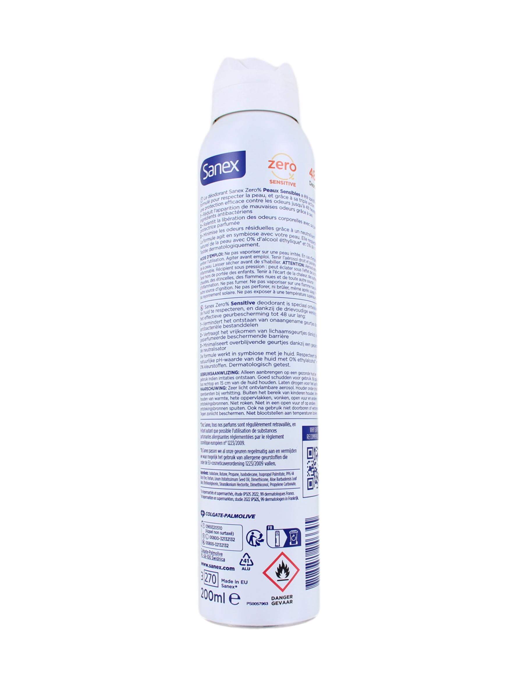Sanex Deodorant Spray Zero% Sensitive, 200 ml, foto 2 van 2