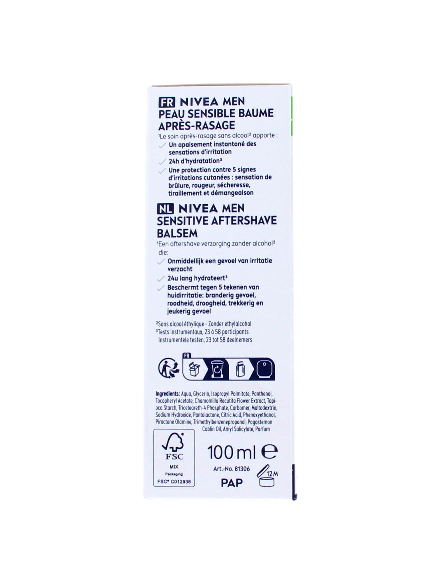 Nivea Men Aftershave Balsem Sensitive, 100 ml, foto 2 van 2
